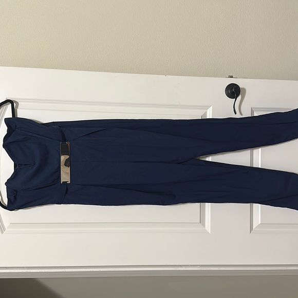 Navy Pant Romper - Picture 2 of 4